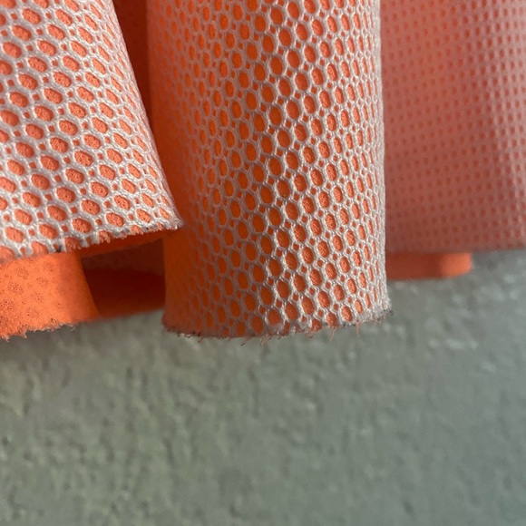 LUSH Neon Orange Drop Waist Mesh Sleeveless Mini Dress - Picture 9 of 9